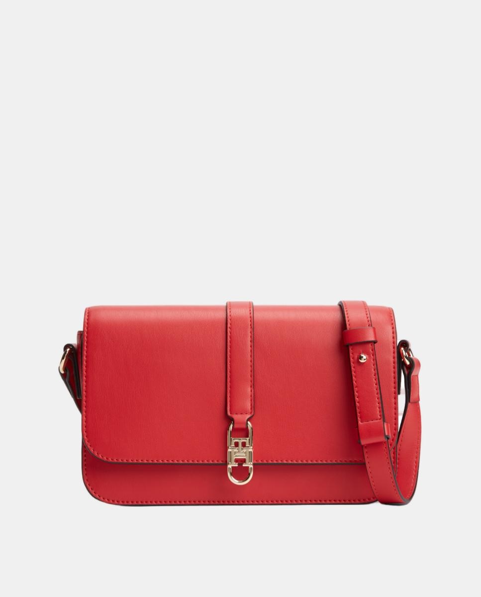 Imagem 0 de Mala Tipo Flap Crossover em Cor Vermelha da Tommy Hilfiger