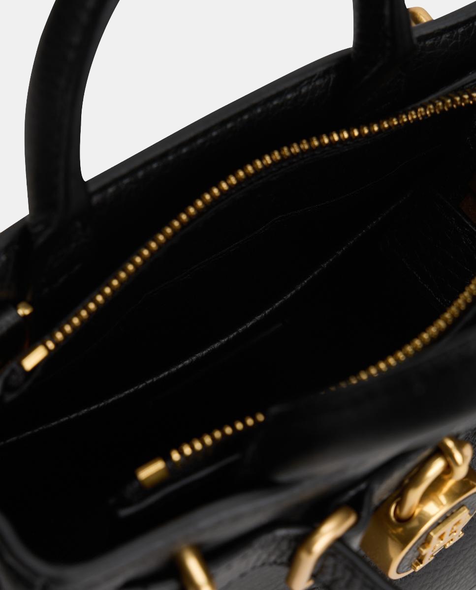 Micro Mala Tipo Tote Icon Leather - Preto Preto-3