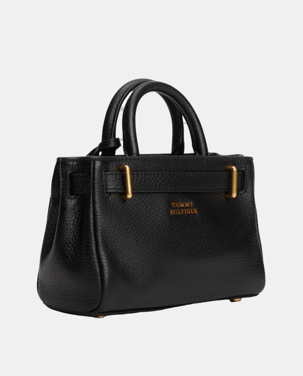 Micro Mala Tipo Tote Icon Leather - Preto Preto-4