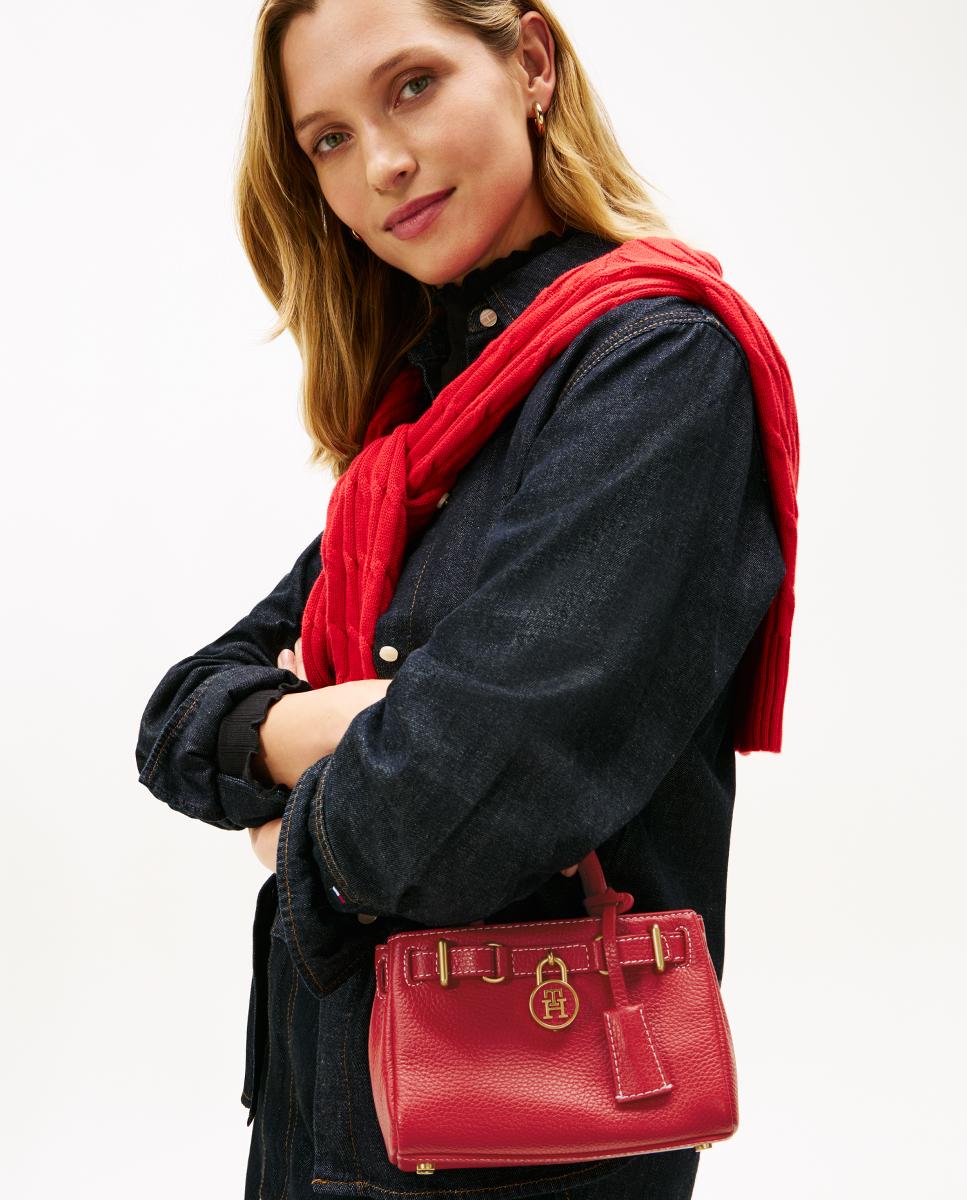 Mala Tipo Tote Micro American Icon Leather - Primary Red Vermelho-2