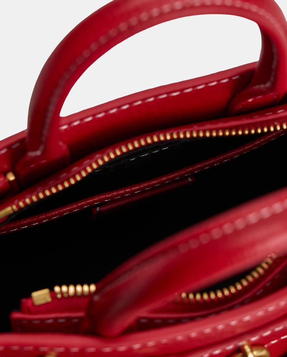 Mala Tipo Tote Micro American Icon Leather - Primary Red Vermelho-3