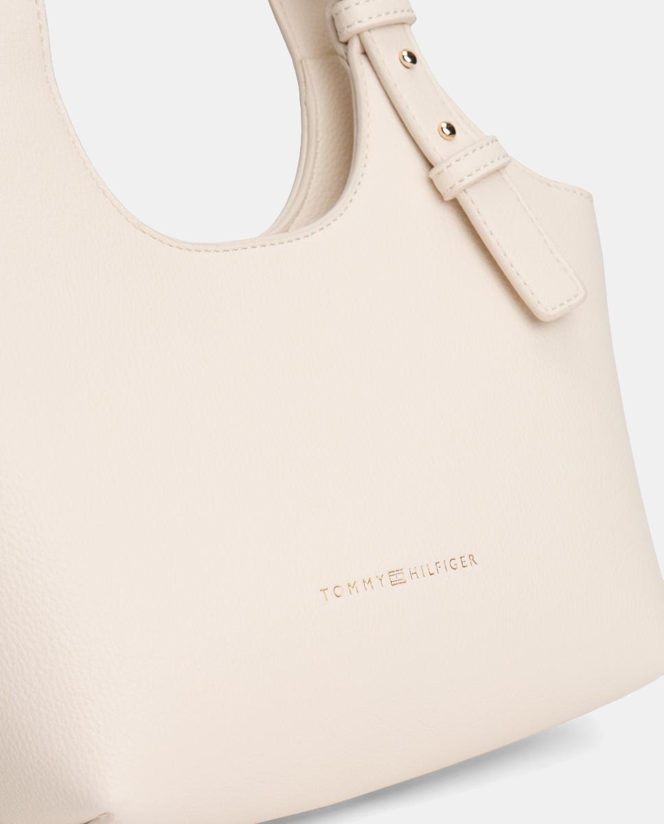 Mini Mala Tipo Tote TH Logo - Creme Creme-5