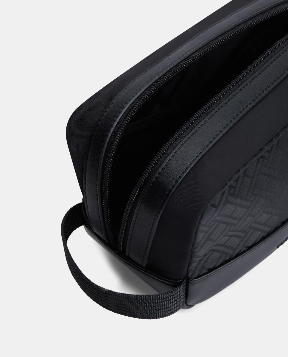 Nécessaire com Estampado de Monograma Preto-4