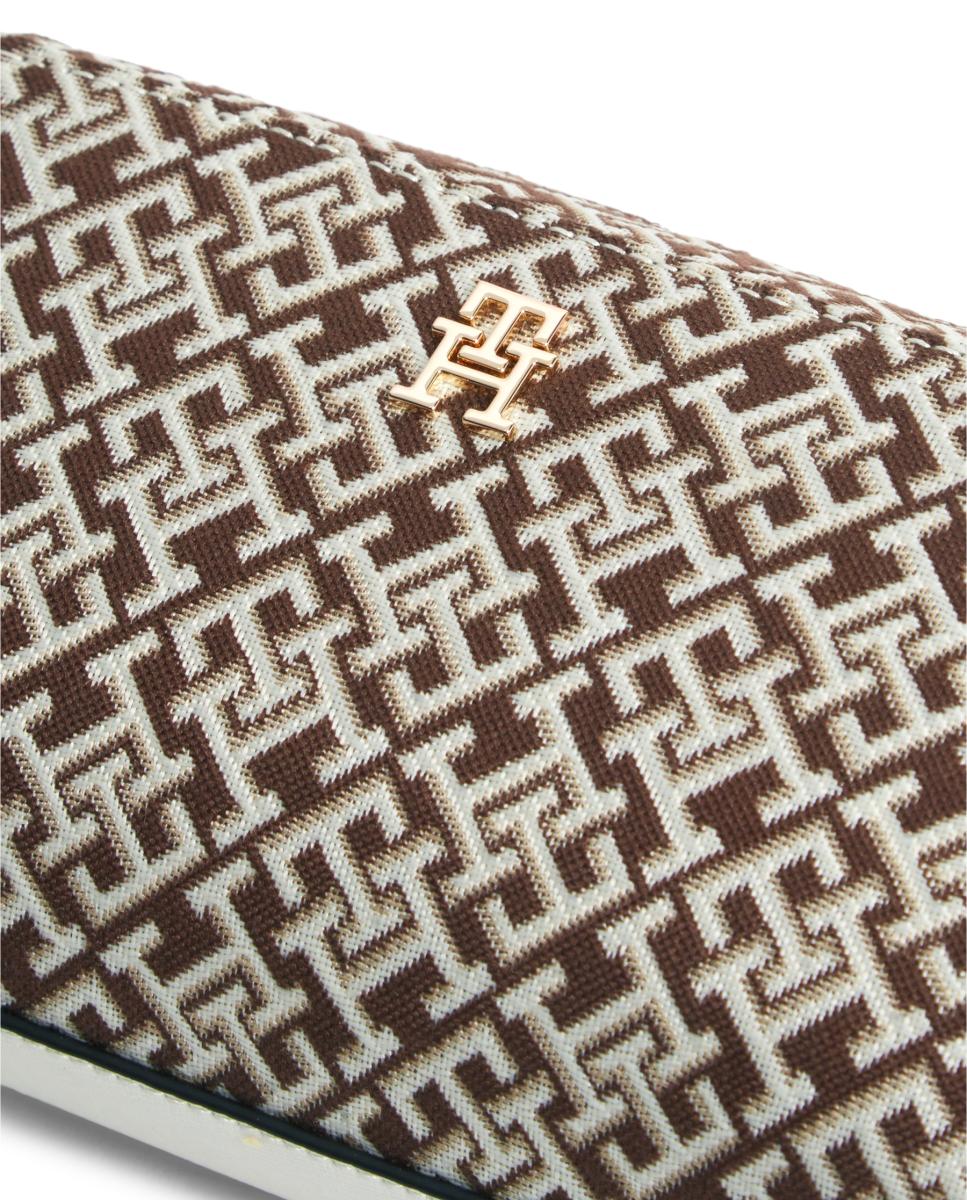 Mala a Tiracolo com Estampado de Monograma Castanho-claro-2