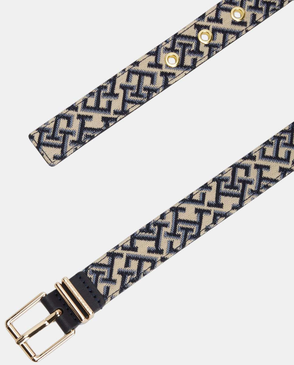 Cinto com Estampado de Monograma Azul-marinho-3
