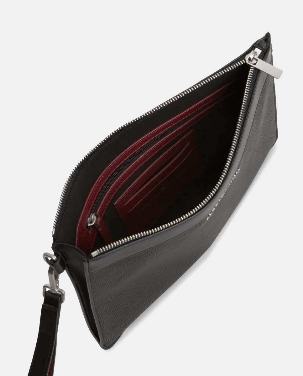 Bolso pouch de hombre confeccionado en ecopiel - Tommy Hilfiger - Negro Negro-3