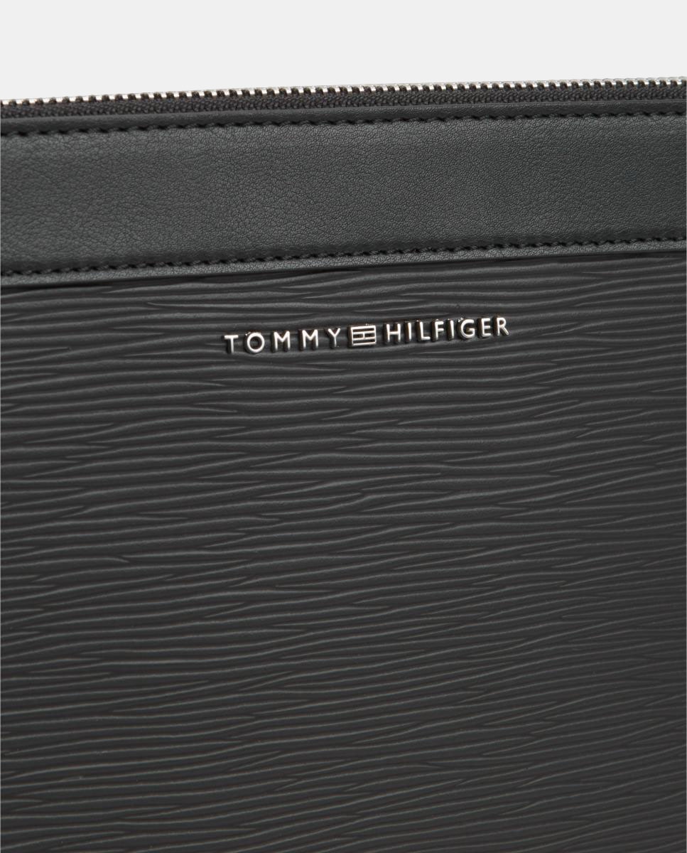 Bolso pouch de hombre confeccionado en ecopiel - Tommy Hilfiger - Negro Negro-4