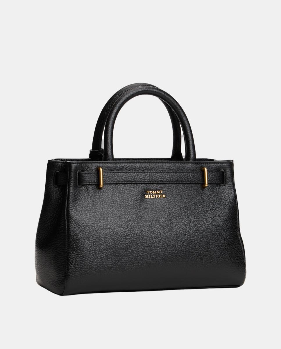 Mala Tipo Tote Mini Confecionada em Pele Preto-2
