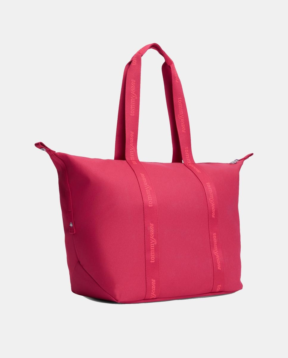 Mala Tipo Tote Confecionada em Tecido - Rosa Rosa-2