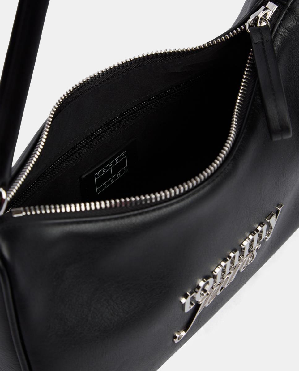 Mala Tipo Shoulder Bag Confecionada em Ecopele Preto-4