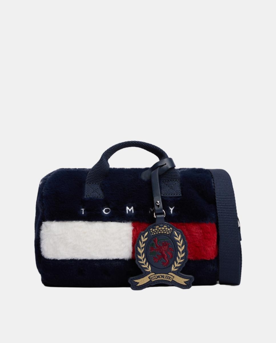 Imagem 0 de Mala Tipo Duffle Micro em Tecido com Efeito de Pelo