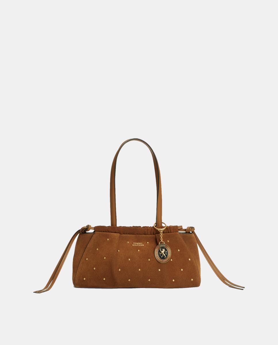 Imagem 0 de Mala Tipo Shoulder Bag em Camurça com Detalhes em Pele