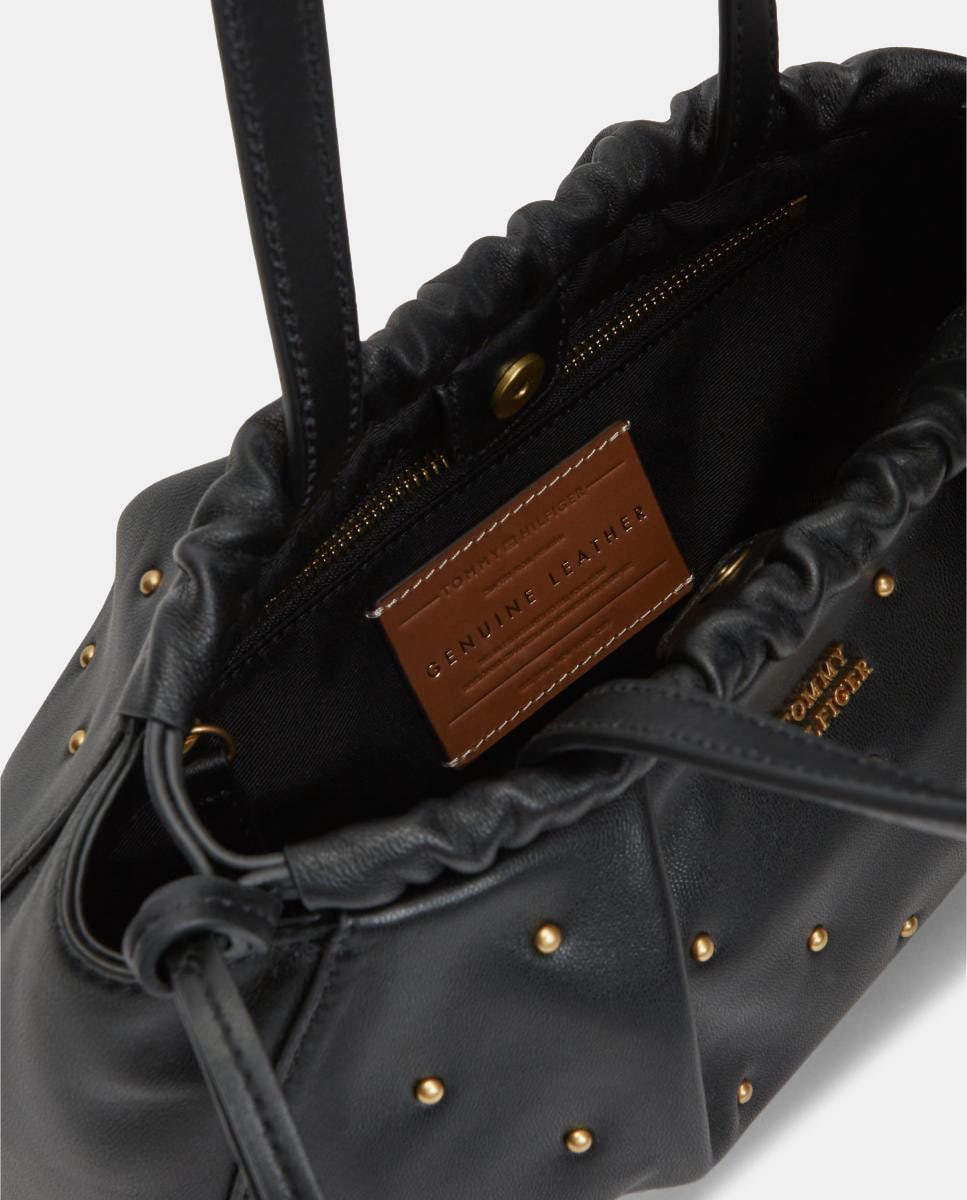 Mala Tipo Shoulder Bag Confecionada em Pele Preto-3