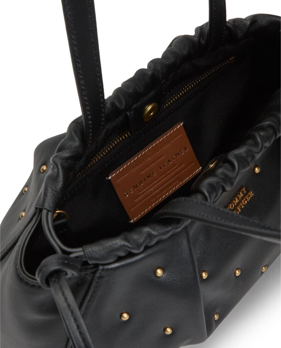 Mala Tipo Shoulder Bag Confecionada em Pele Preto-5