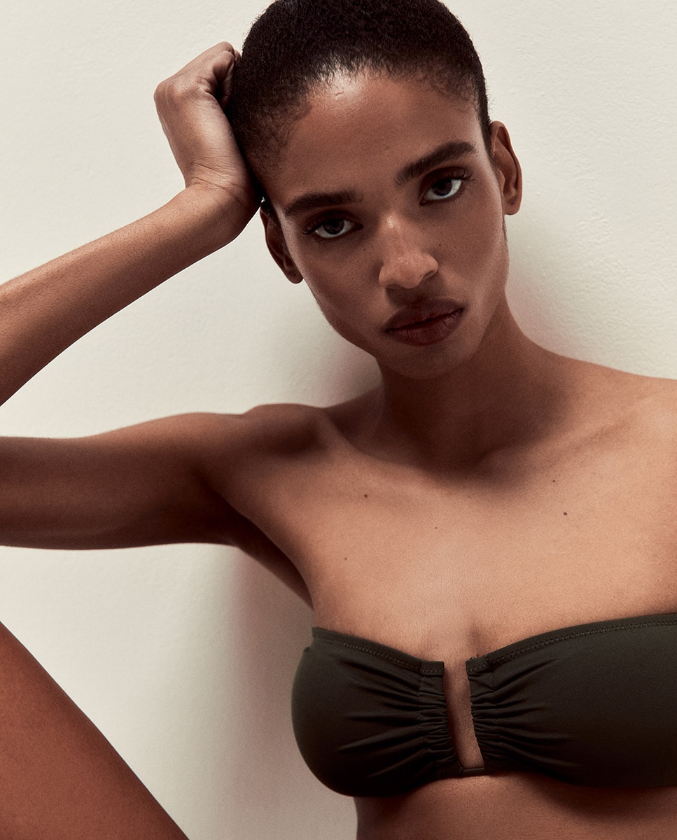 Top Liso Bandeau Caqui-2