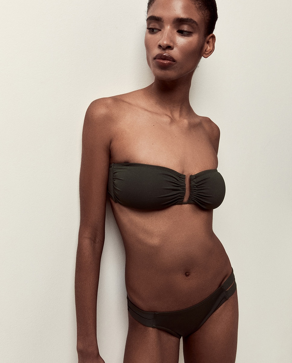 Top Liso Bandeau Caqui-3