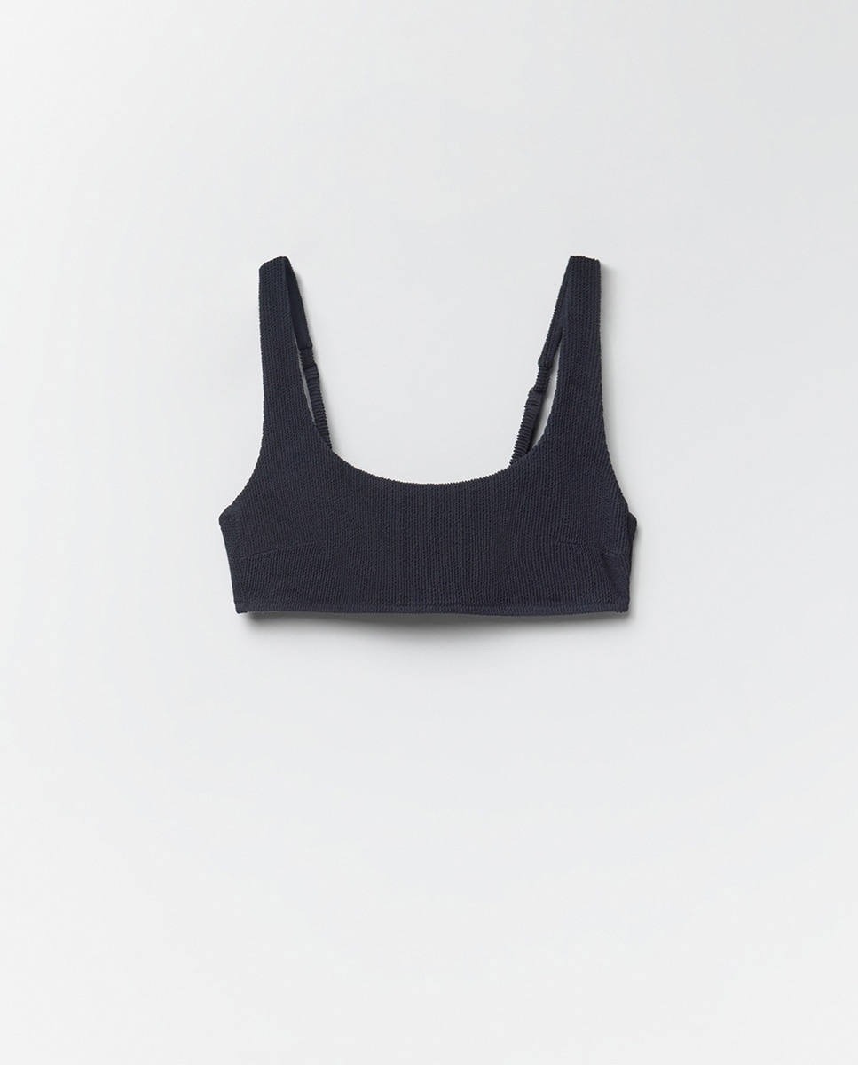 Top liso com textura Preto-5