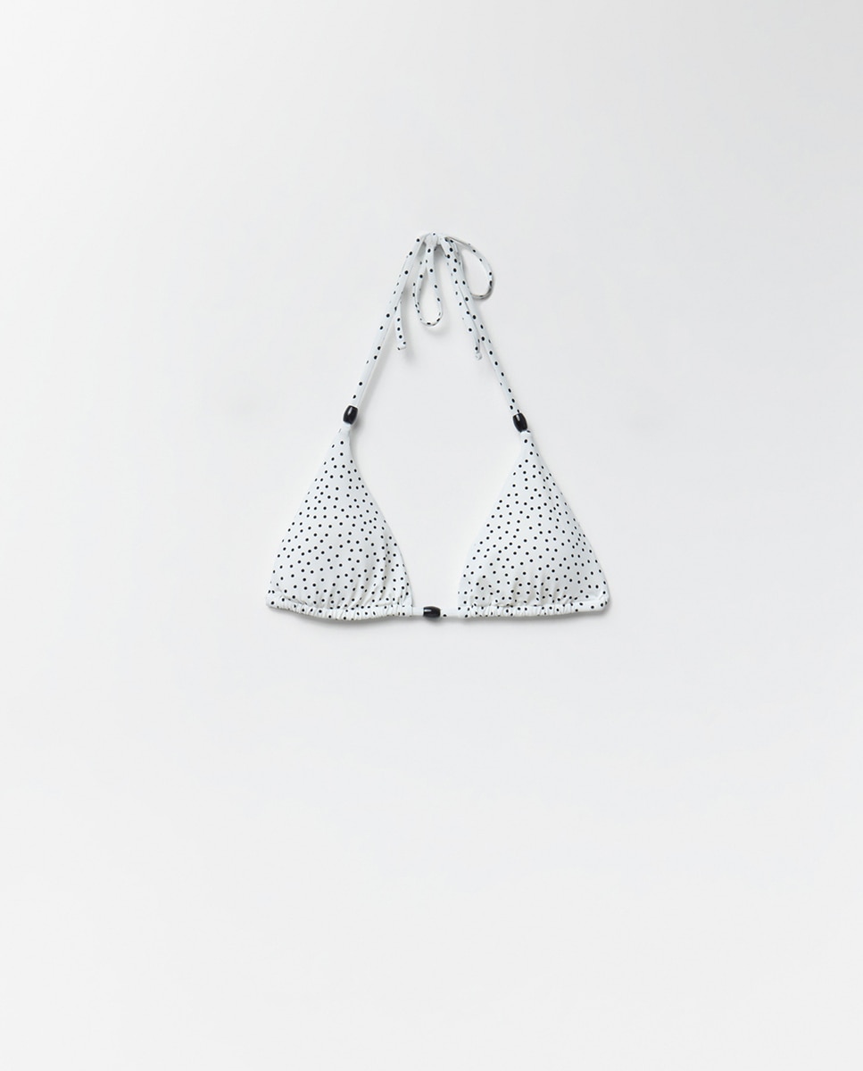 Top às Bolinhas Triangular Preto-5