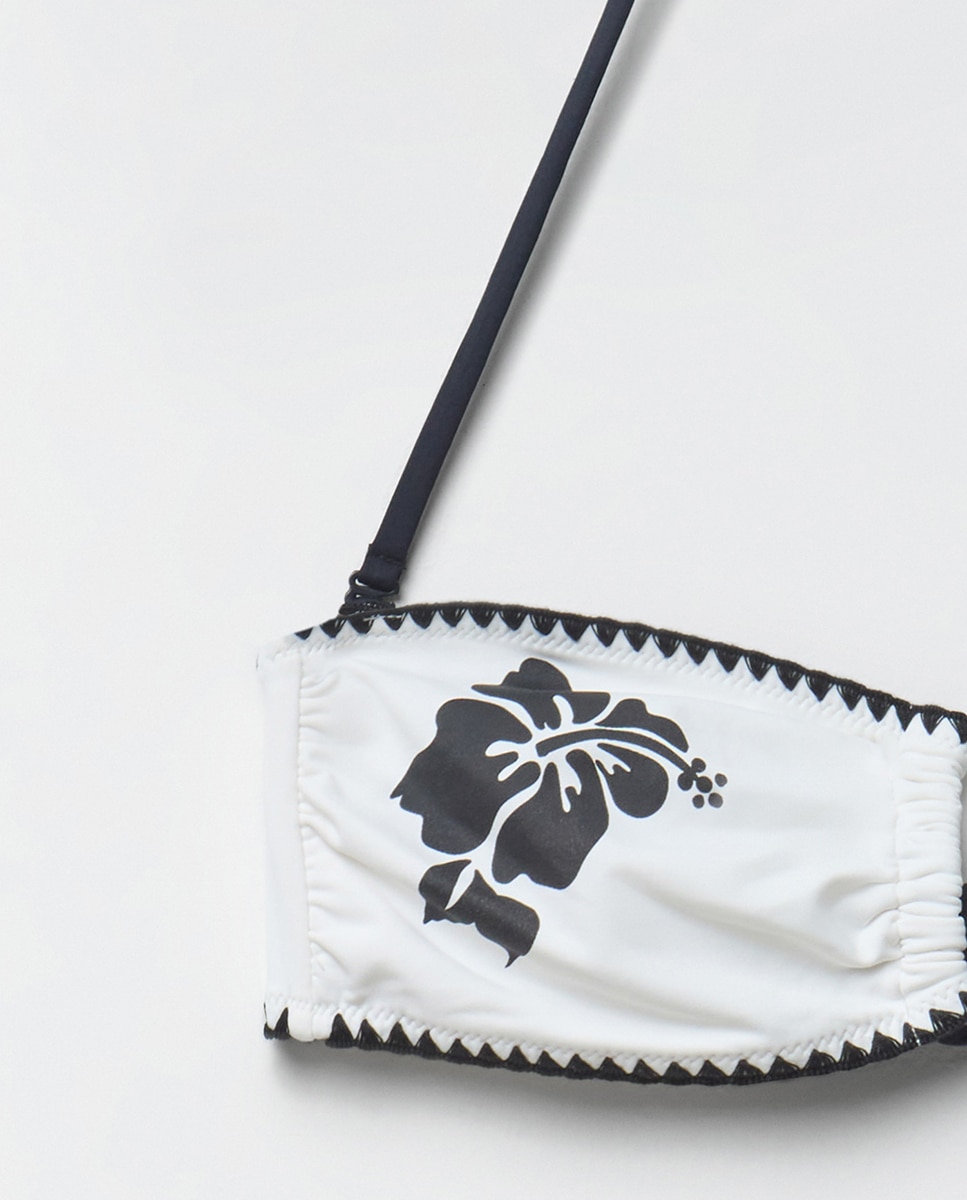 Top Bandeau com Contraste Preto-7