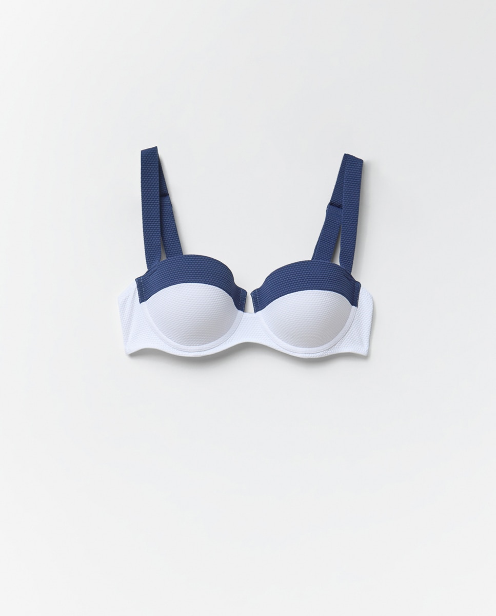 Top com Contraste e Aros Azul-marinho-5