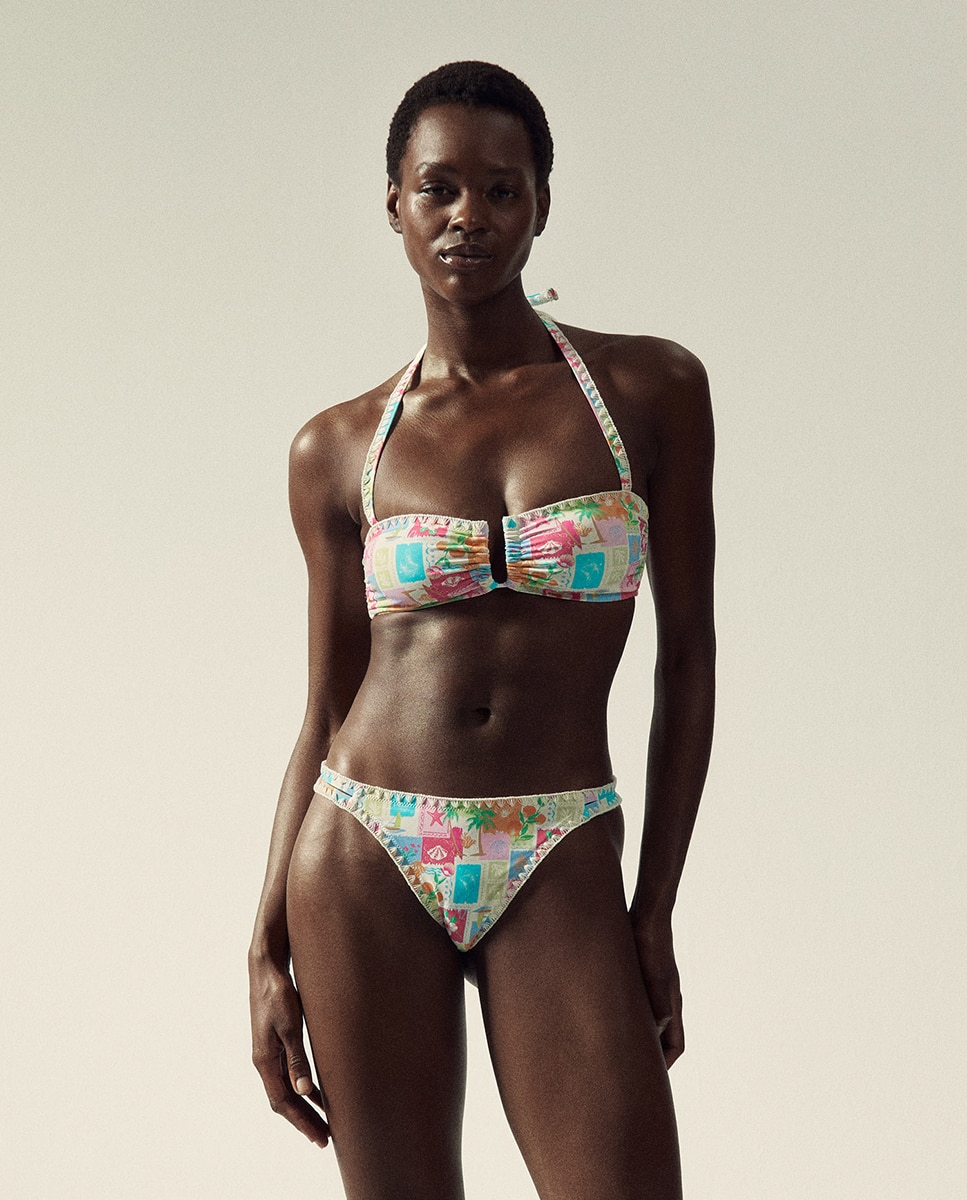 Top com Estampado Bandeau Multicolor-4