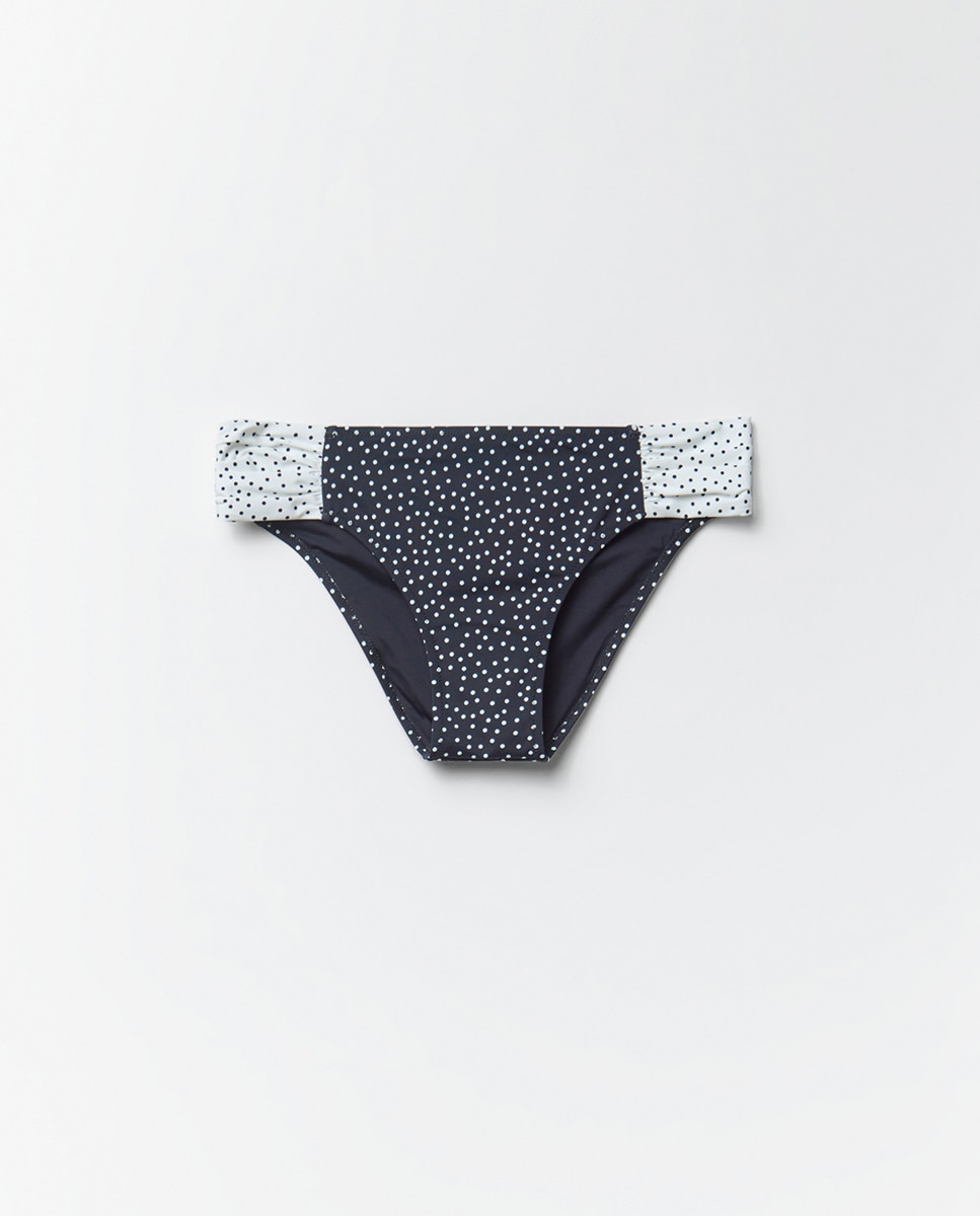 Cueca às Bolinhas com Franzidos Preto-5