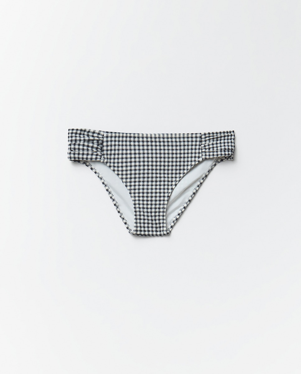Cueca Vichy com Franzidos Preto-5