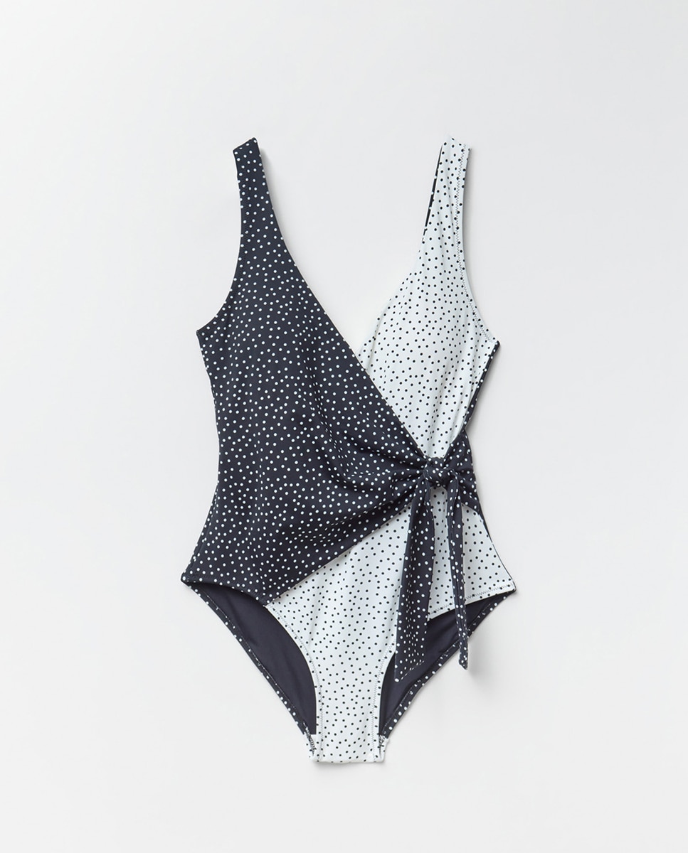 Fato de Banho às Bolinhas Preto-5