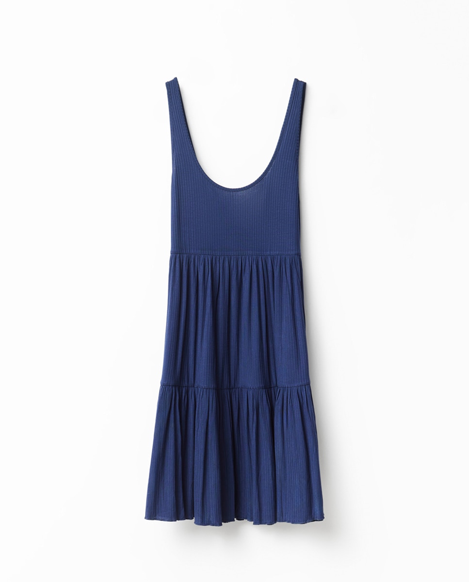 Vestido curto liso Marinho-5