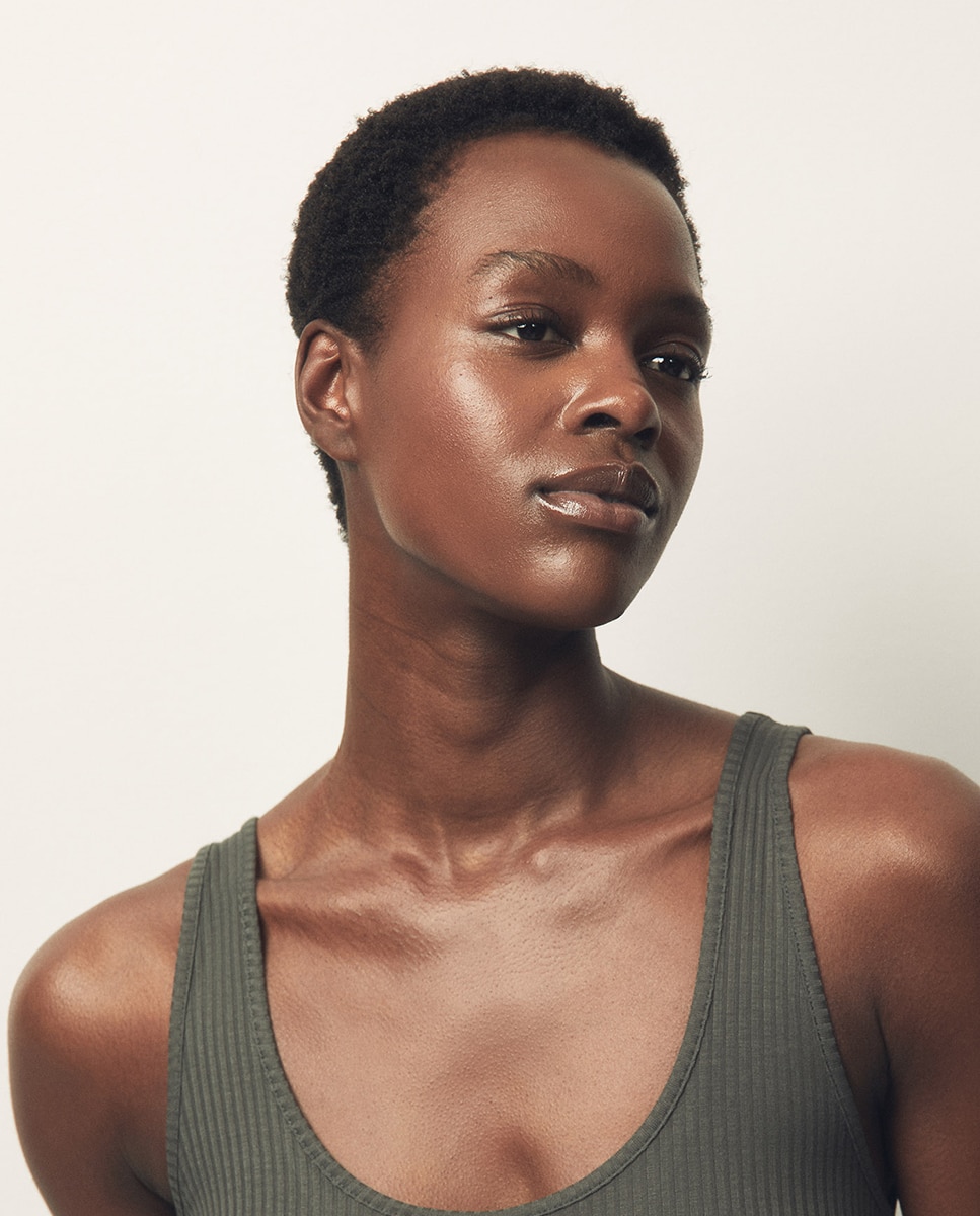 Vestido curto liso Caqui-3