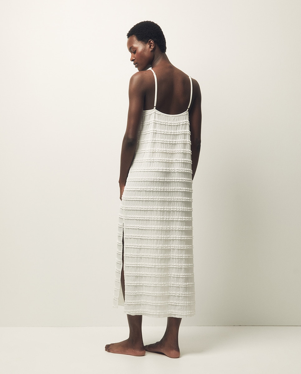 Vestido comprido Branco-marfim-5