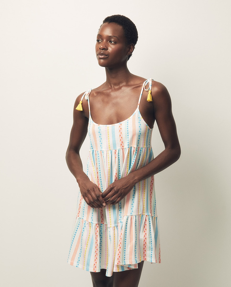 Vestido curto estampado Multicolor-2