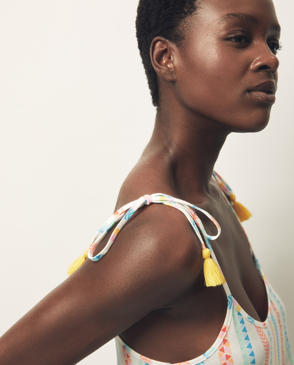 Vestido curto estampado Multicolor-3