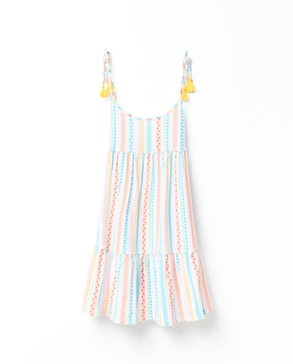Vestido curto estampado Multicolor-5