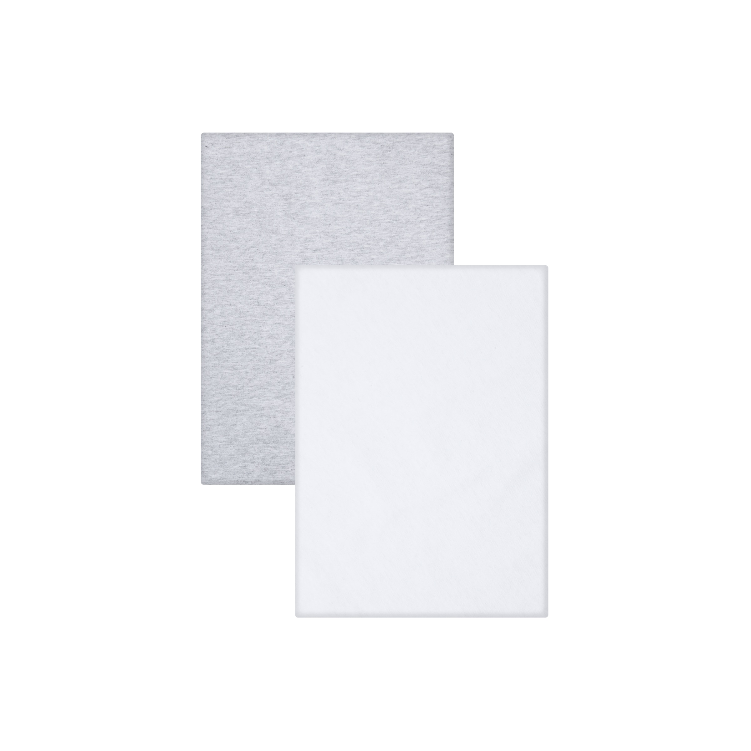 Conjunto de Lençóis de Baixo Ajustáveis em Jersey - Pack de 2 (Disponível em Várias Medidas) Cinzento / Branco-1