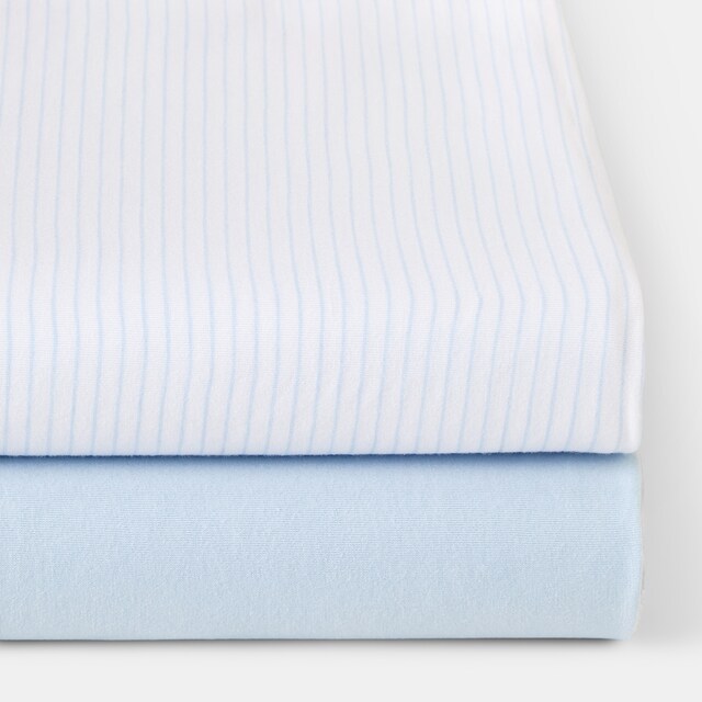 Imagem 0 de Conjunto de Lençóis de Baixo Ajustáveis em Jersey às Riscas - Pack de 2 (Disponível em Várias Medidas)