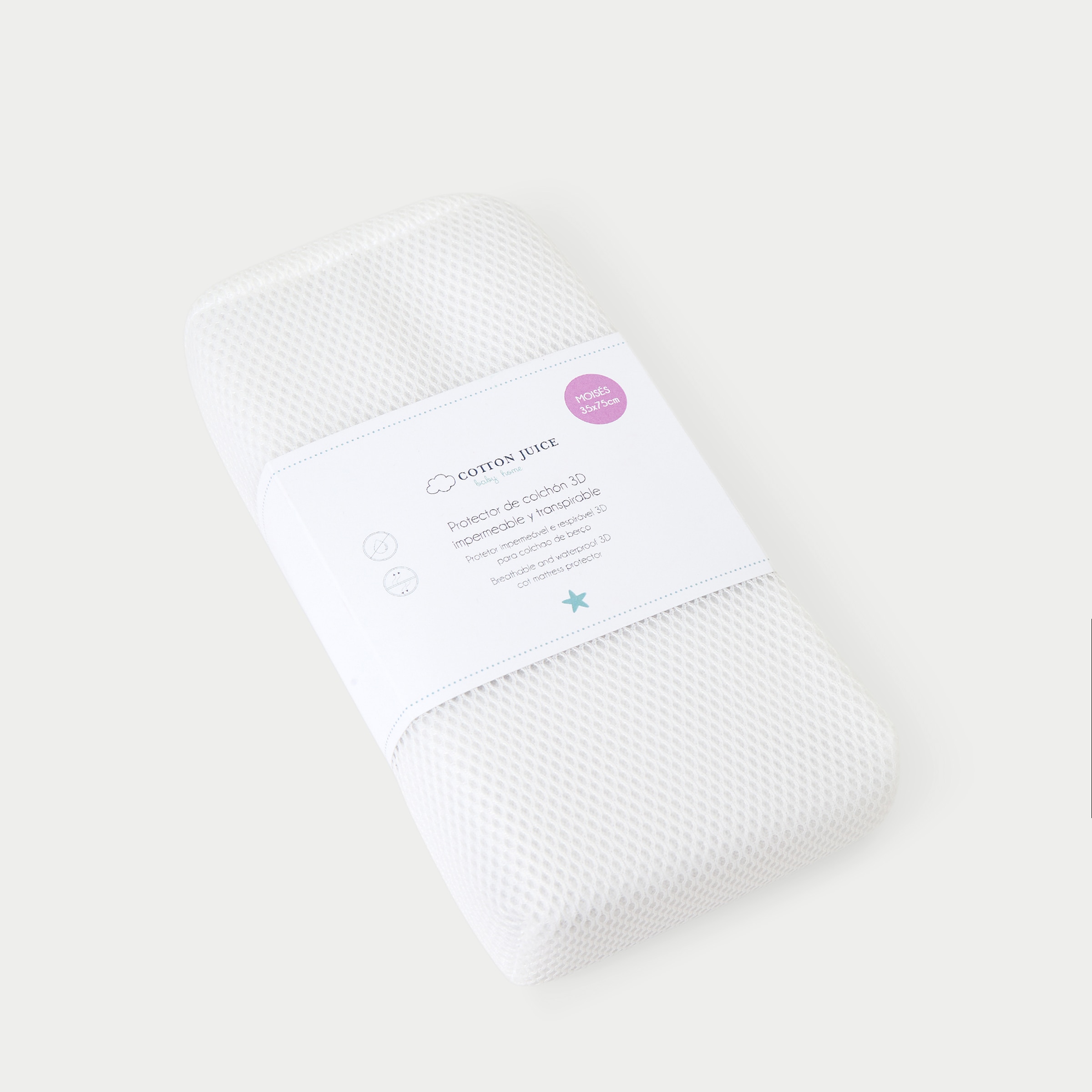 Protector para Colchón Cotton Juice Baby Home Técnico 3D (disponible en varias medidas) - Blanco Blanco-4