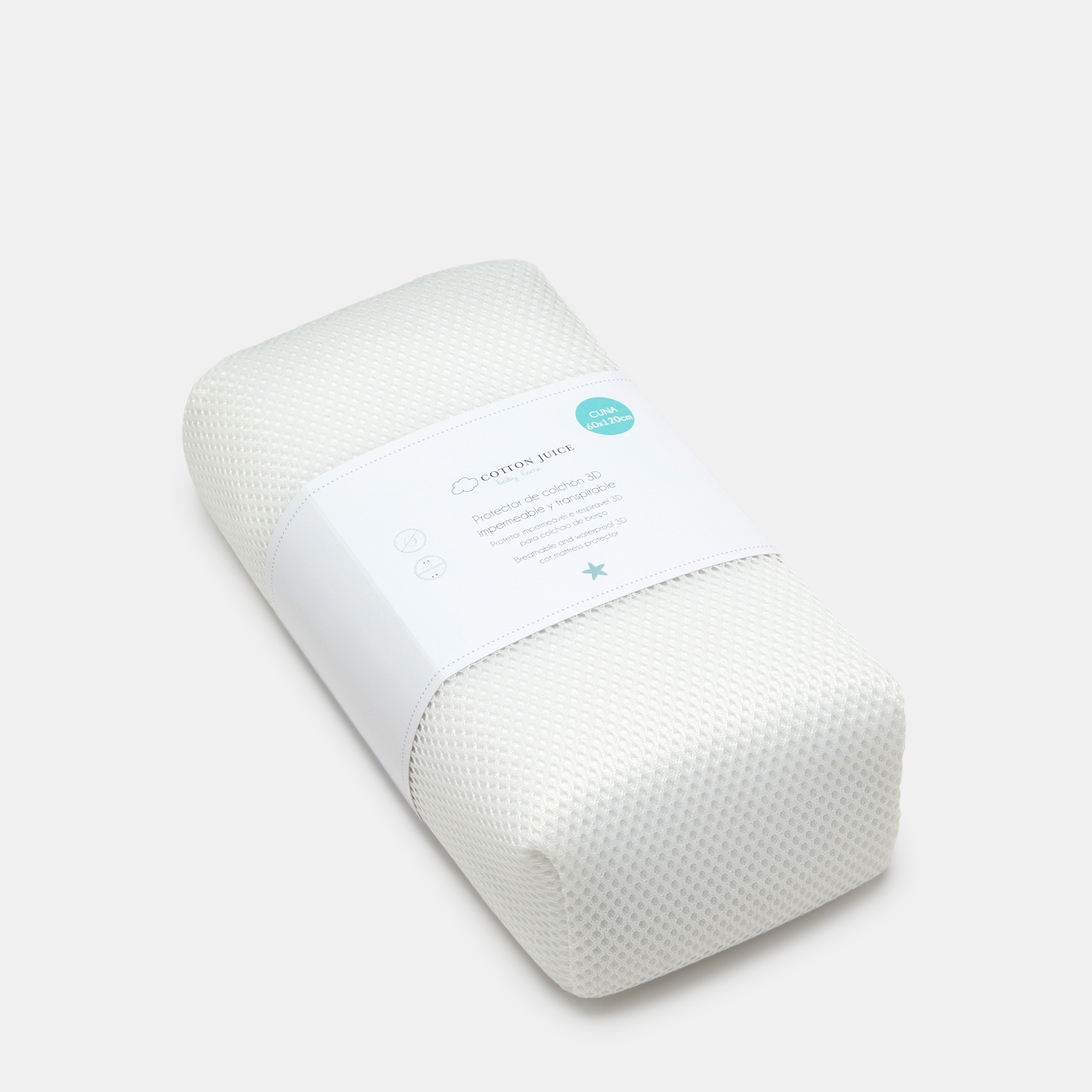 Protetor de colchão Cotton Juice Baby Home Técnico 3D (disponível em vários tamanhos) Branco-5