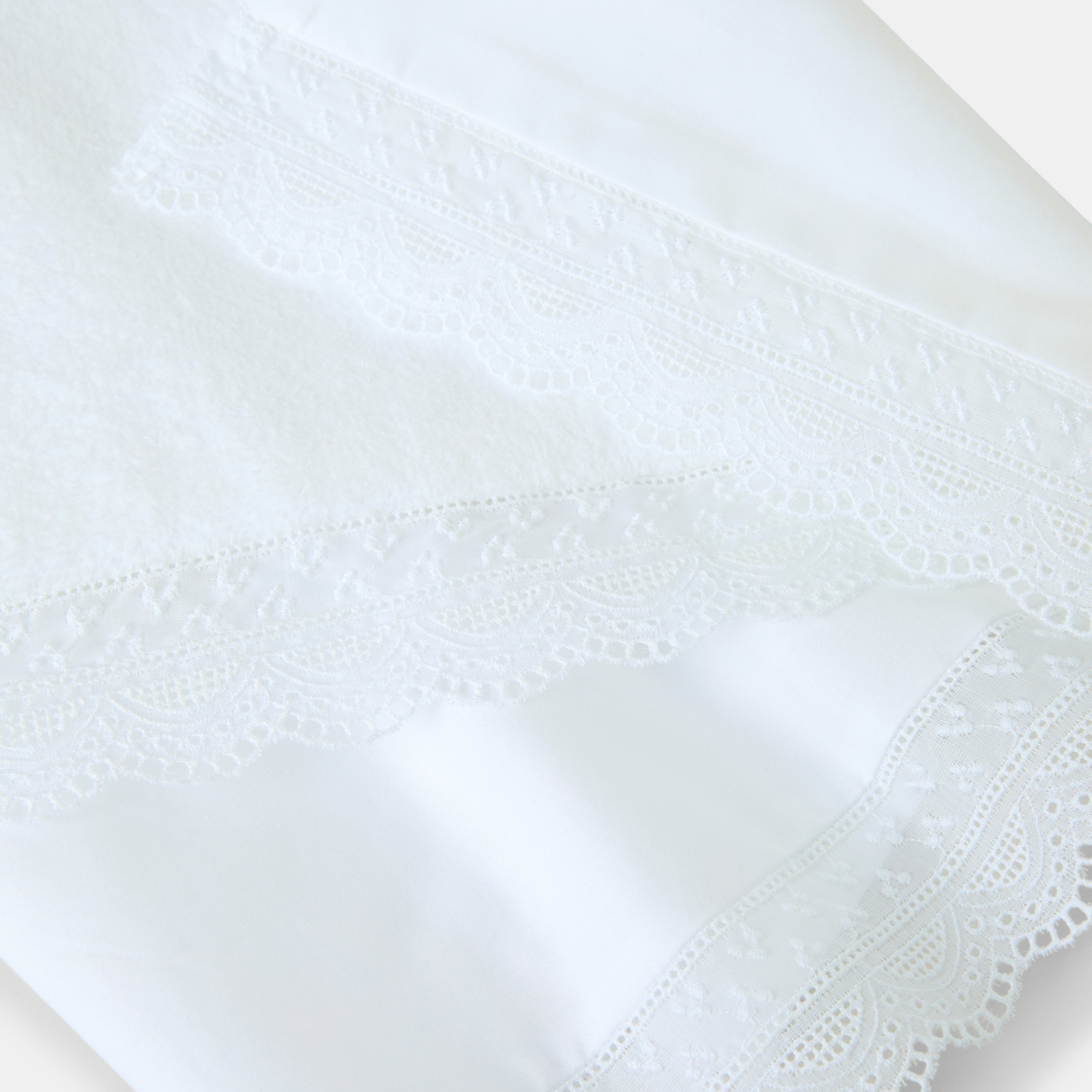 Juego de sábanas Cotton Juice Baby Home Newborn 2 piezas tira bordada Blanco Blanco-2