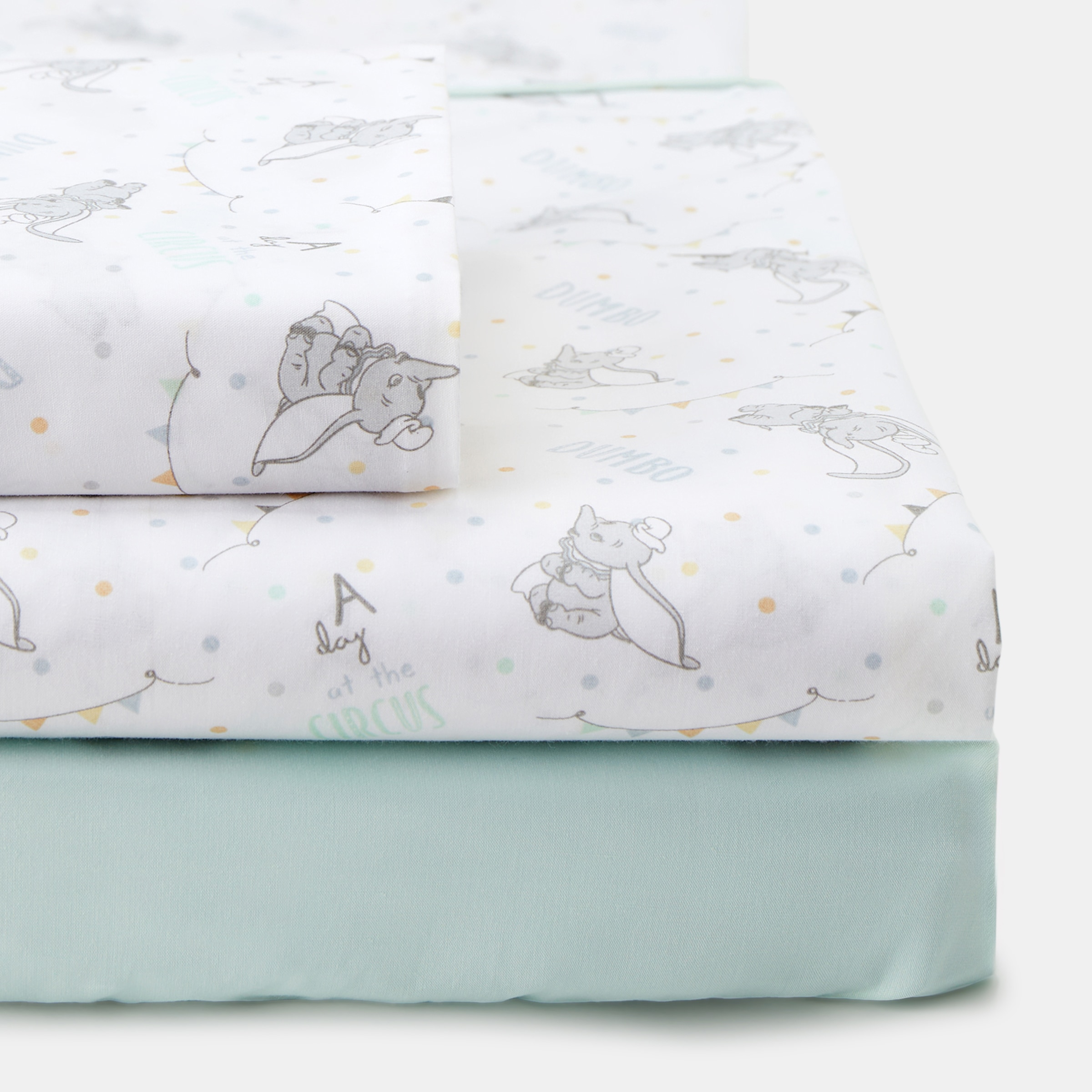 Conjunto de Lençóis Baby Dumbo - 3 Peças Estampadas (Disponível em Várias Medidas) Multicolor-1