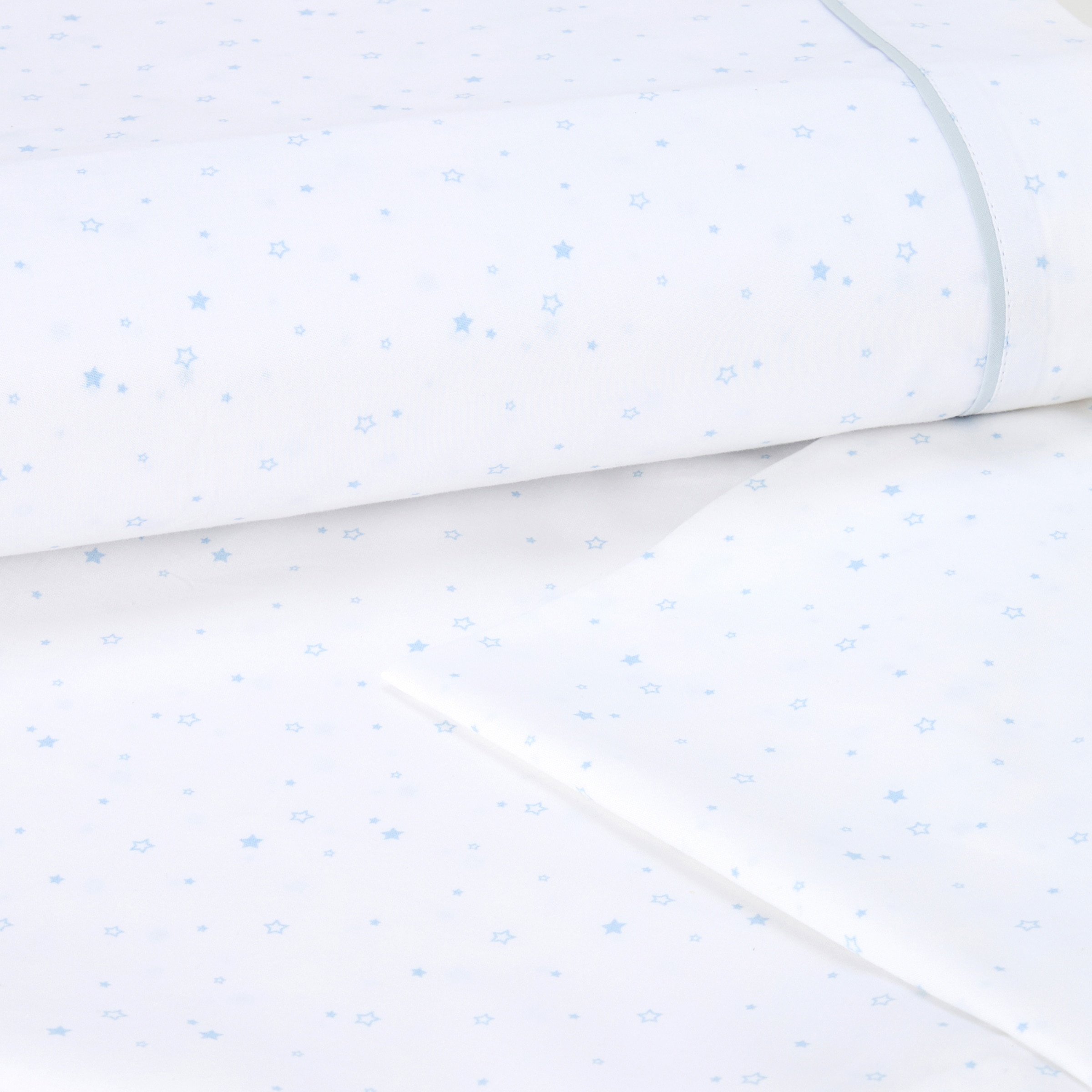 Juego de sábanas Cotton Juice Baby Home Básico 3 piezas estrellas (disponible en varias tallas) - Azul claro Azul claro-2