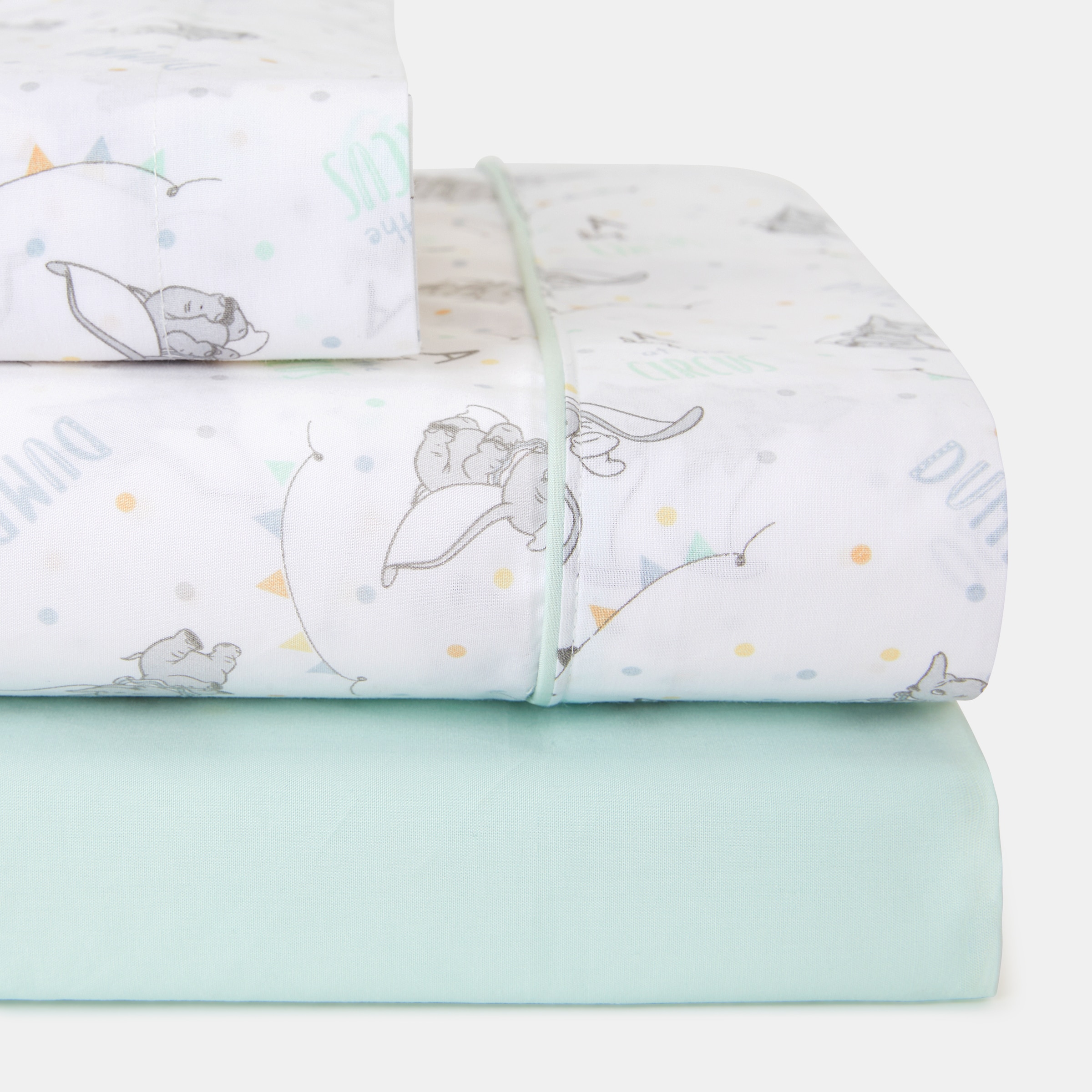Conjunto de Lençóis Baby Dumbo - 3 Peças Estampadas (Disponível em Várias Medidas) Multicolor-1
