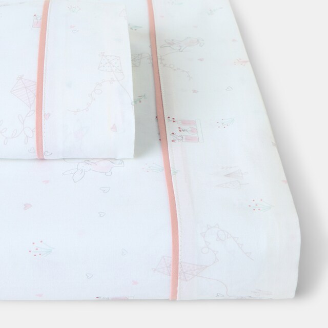 Imagen 0 de Juego de sábanas Cotton Juice Baby Home Amore 2 piezas estampada Conejito (disponible en varias medidas)