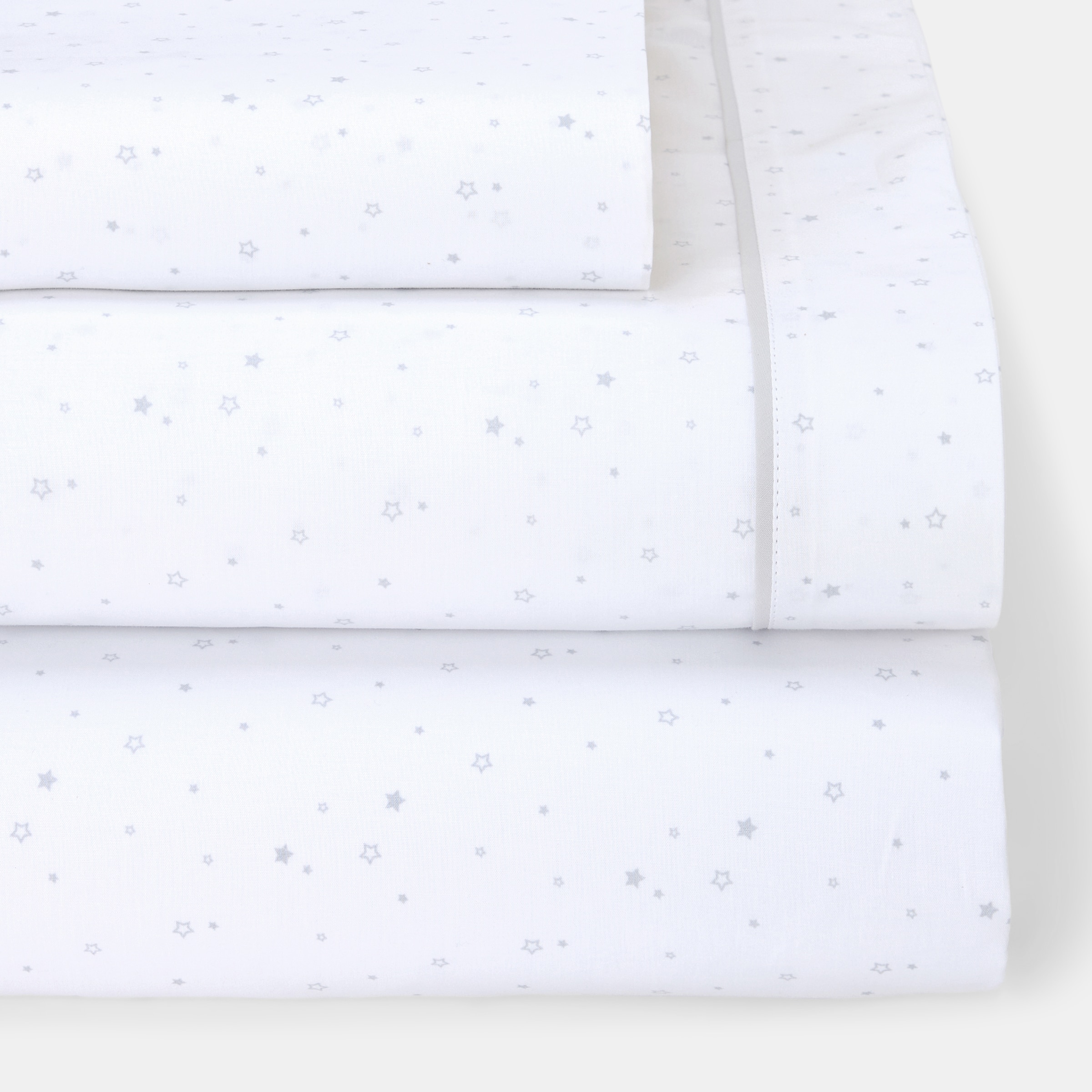 Imagen 0 de Juego de sábanas Cotton Juice Baby Home Básico 3 piezas estrellas (disponible en varias tallas) Gris