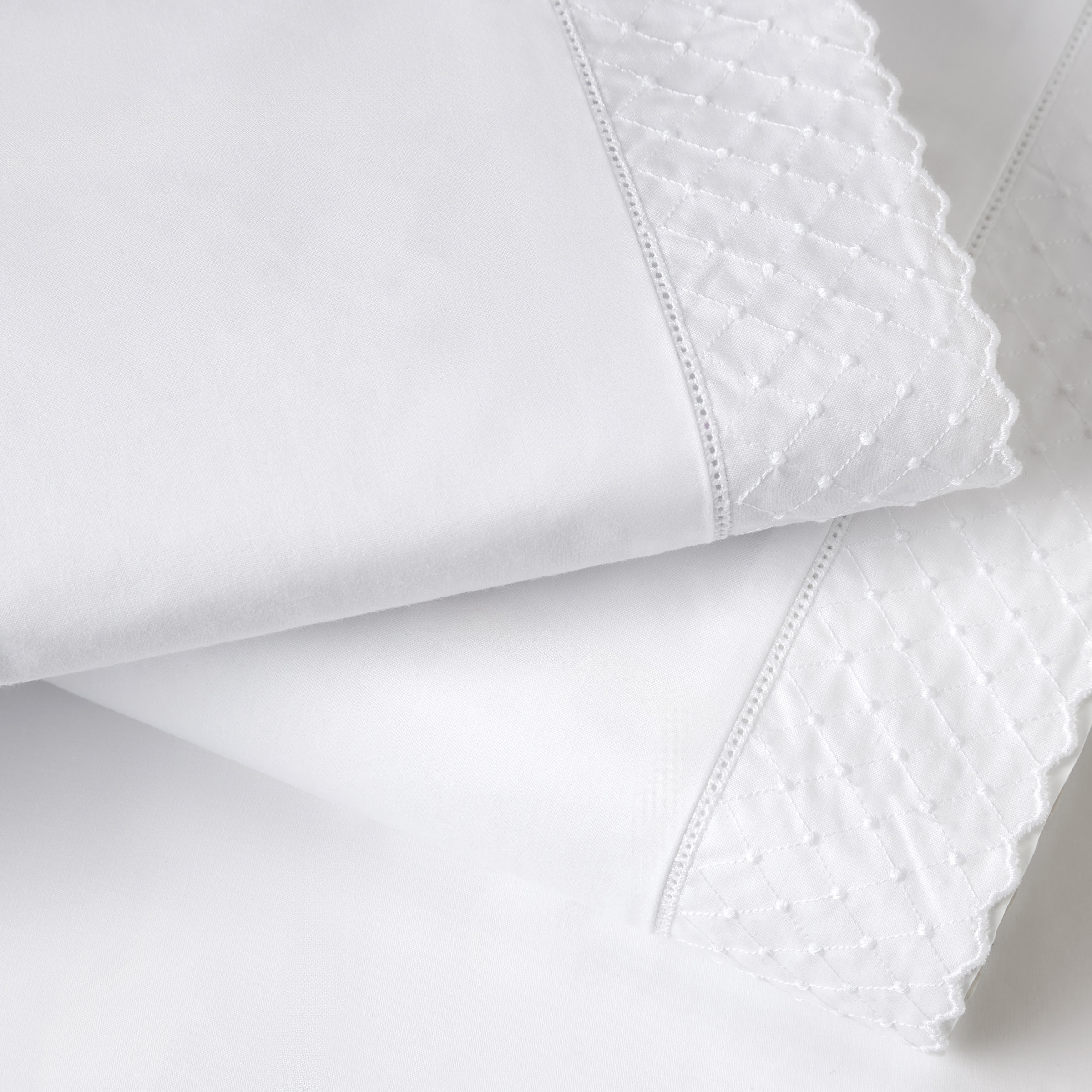 Capa de Edredão Clássica 2 Peças com Bodoques (Disponível em Várias Medidas) Branco/Branco-2