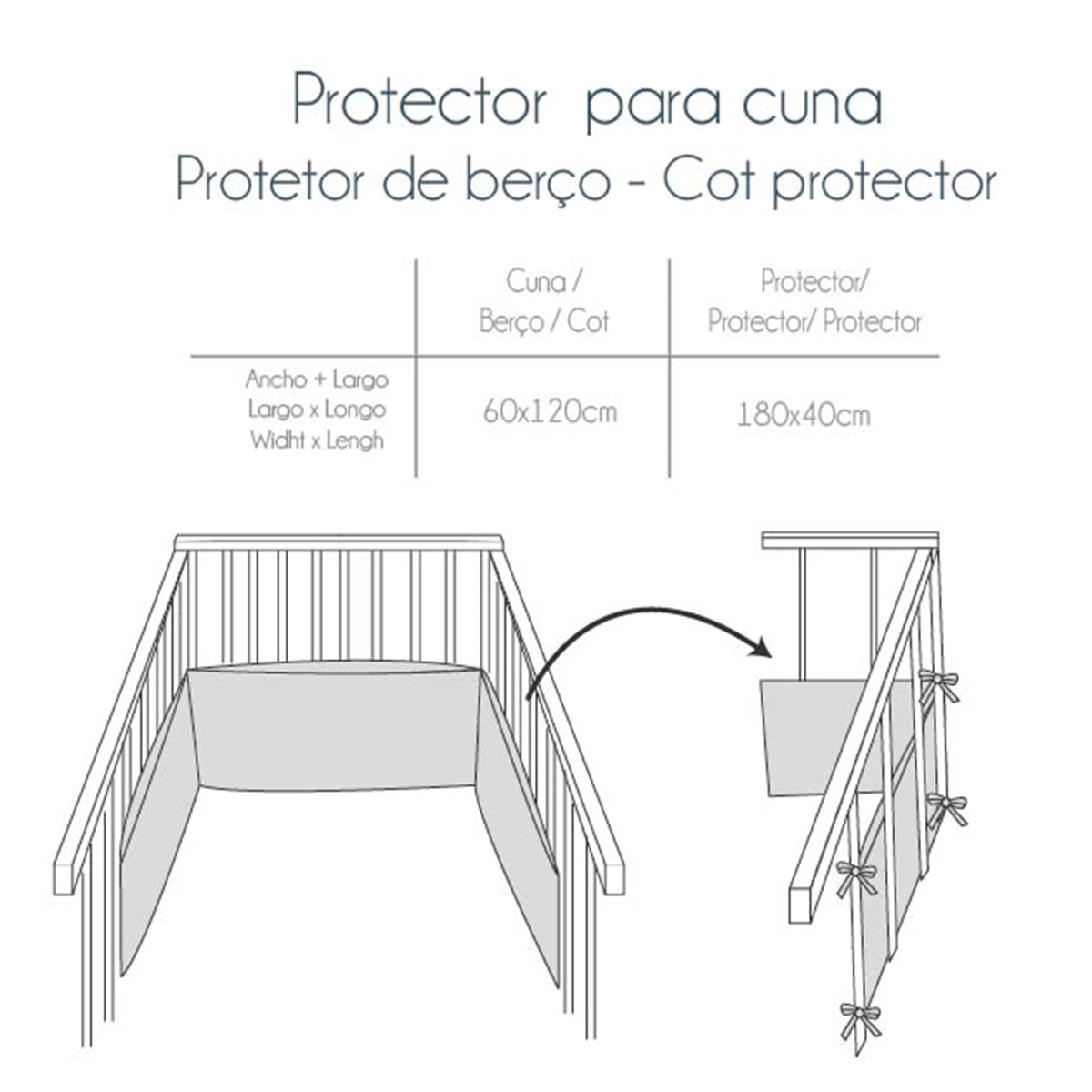Bumper Clássico 40*180 cm Bodoque Branco-4