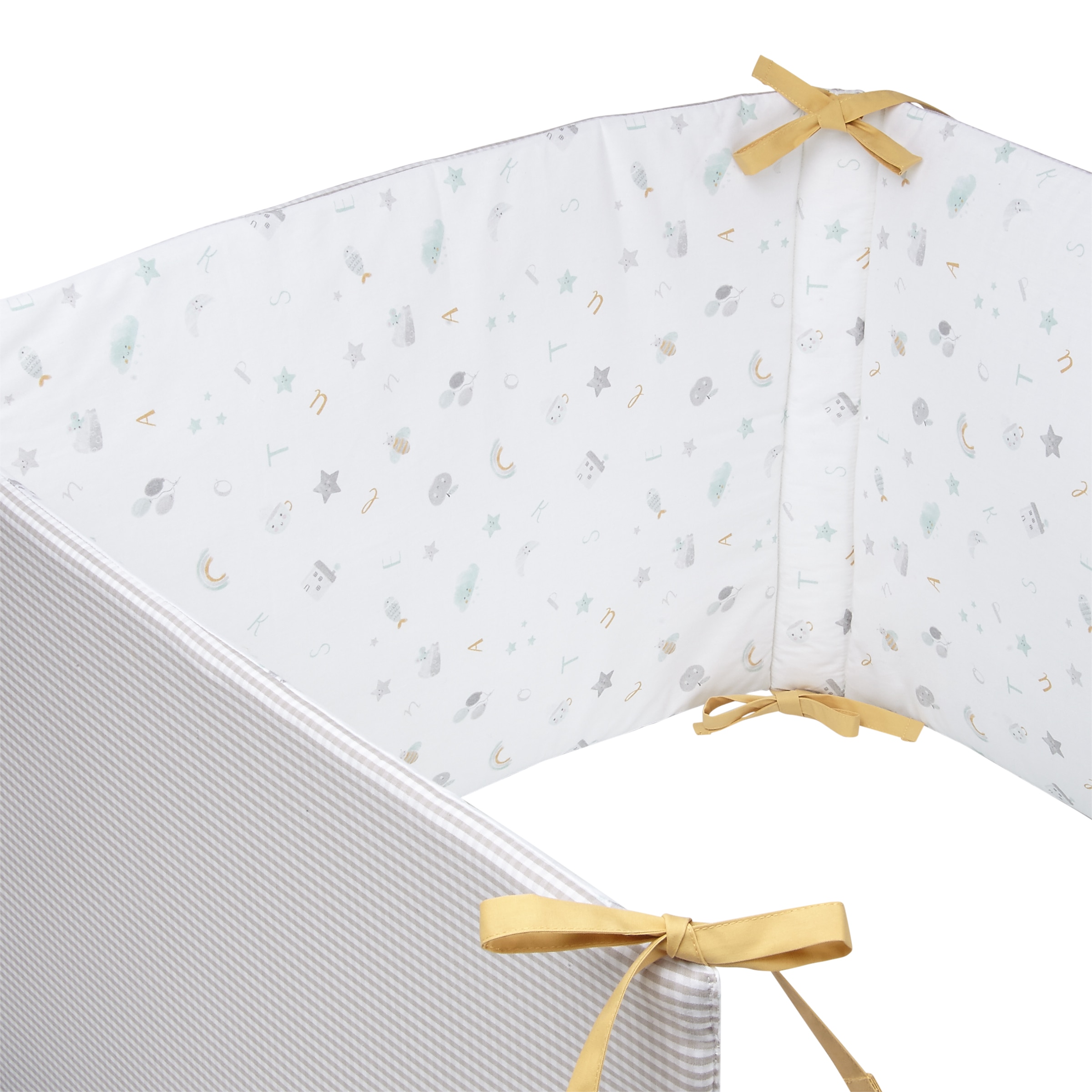 Bumper Cotton Juice Baby Home Abecedario 40*180cm estampado Gris Gris-2