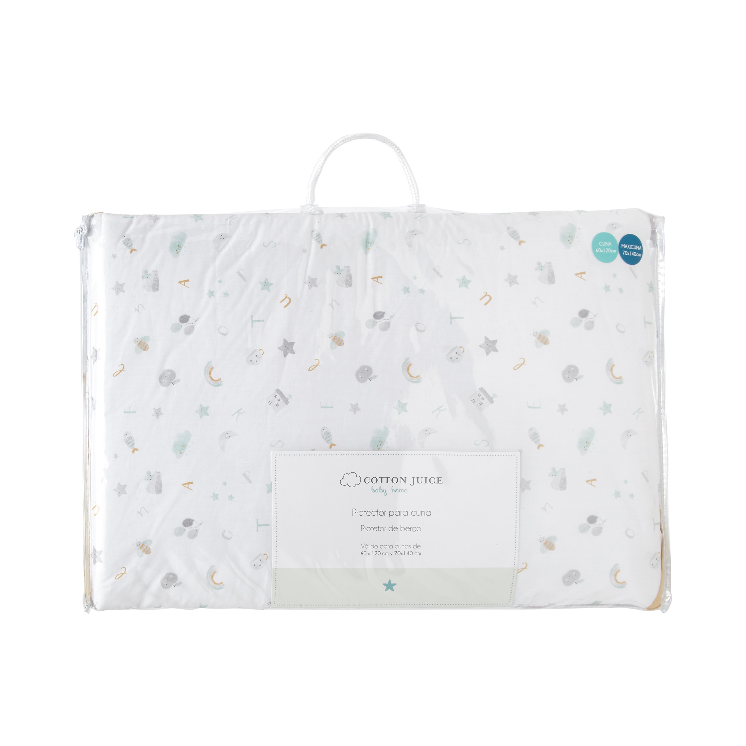 Bumper Cotton Juice Baby Home Abecedario 40*180cm estampado Gris Gris-3