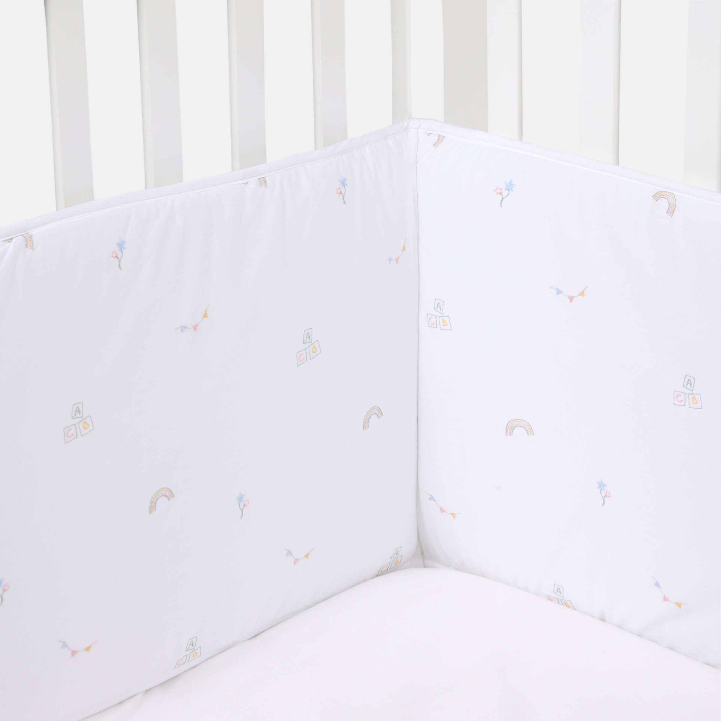 Cotton Juice Baby Home - Bumper Cotton Juice Baby Home Clásico 40*180cm bordado alta canastilla.