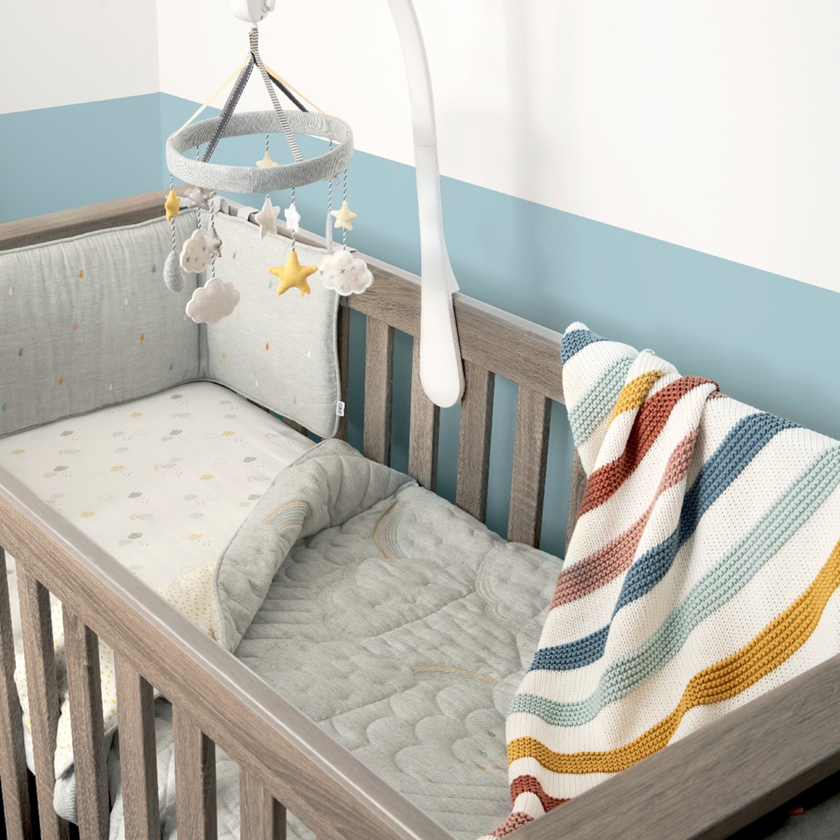 Edredón Relleno Mamas & Papas Cloud estampado - Gris Gris-3